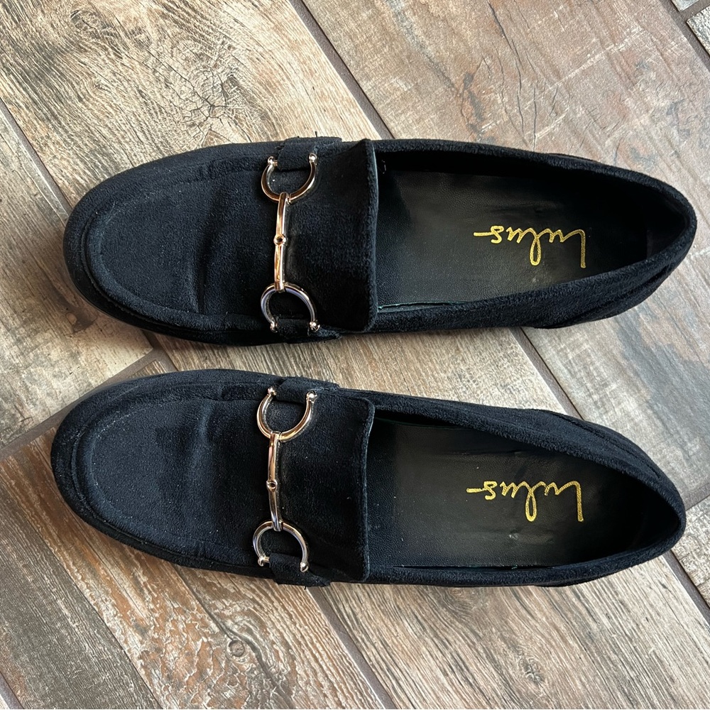 Lulus Wooday Black Suede Chain Loafers - Picture 2 of 6